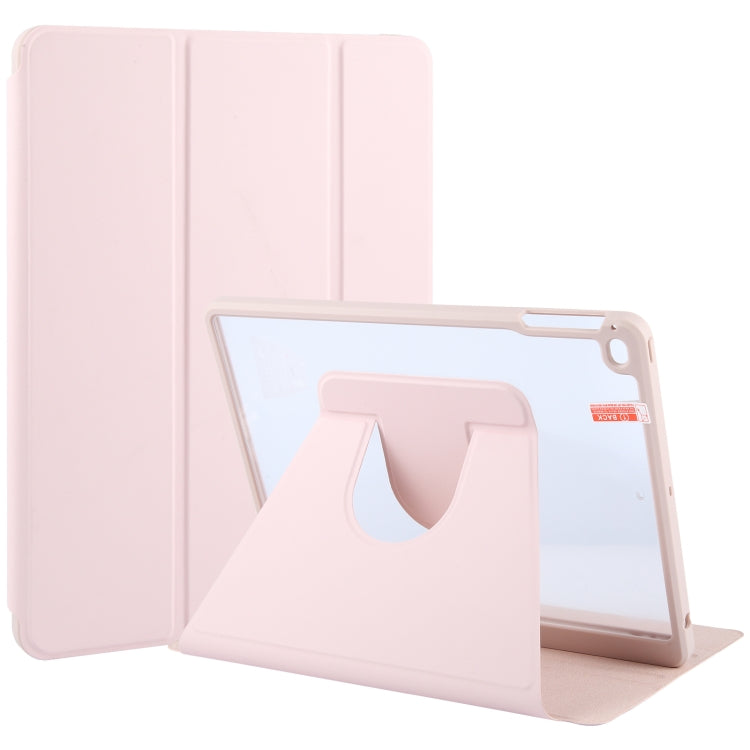 For iPad 9.7 2018 & 2017 / Air / Air2 GEBEI Acrylic TPU 3-folding Rotating Smart Tablet Leather Case withh Pen Slot(Pink) - iPad 9.7 (2018) & (2017) Cases by GEBEI | Online Shopping UK | buy2fix