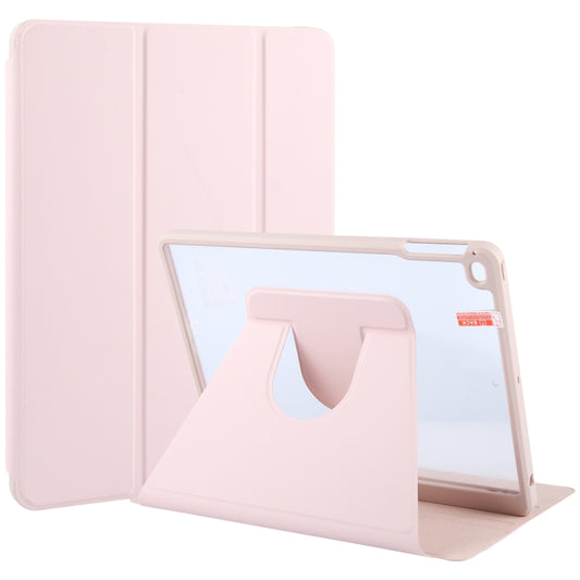 For iPad 9.7 2018 & 2017 / Air / Air2 GEBEI Acrylic TPU 3-folding Rotating Smart Tablet Leather Case withh Pen Slot(Pink) - iPad 9.7 (2018) & (2017) Cases by GEBEI | Online Shopping UK | buy2fix