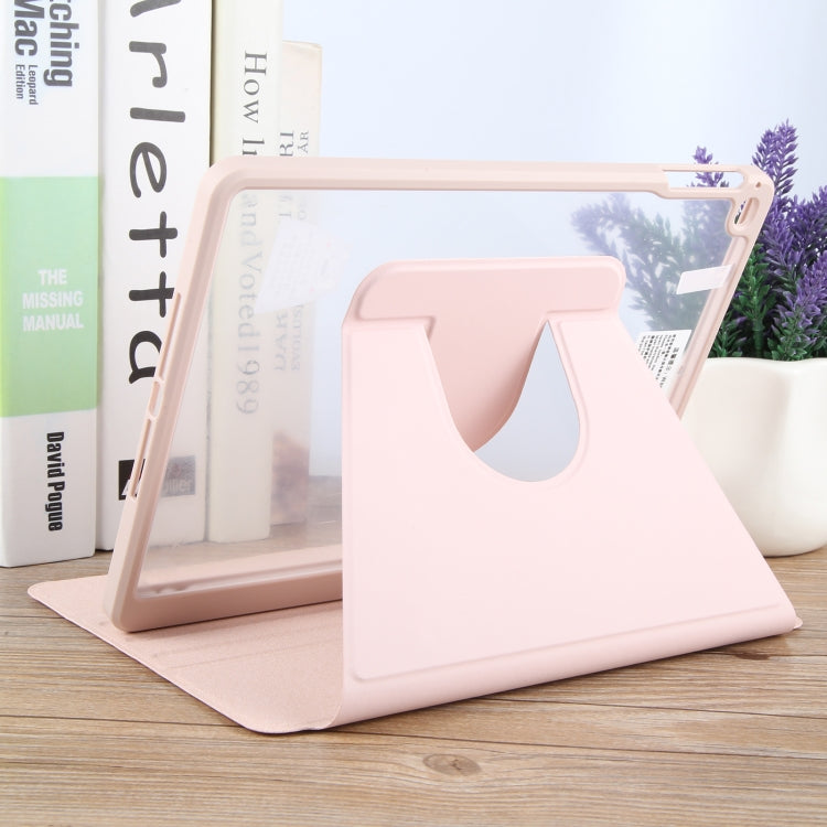 For iPad 9.7 2018 & 2017 / Air / Air2 GEBEI Acrylic TPU 3-folding Rotating Smart Tablet Leather Case withh Pen Slot(Pink) - iPad 9.7 (2018) & (2017) Cases by GEBEI | Online Shopping UK | buy2fix