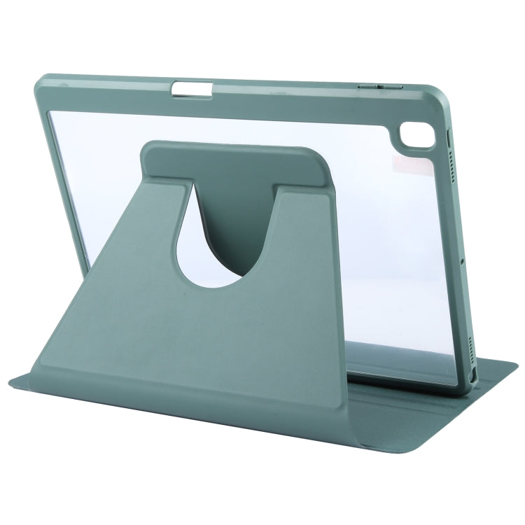 For iPad 10.2 2021 / 2020 / 2019 / Air 3 GEBEI Acrylic TPU 3-folding Rotating Smart Tablet Leather Case withh Pen Slot(Dark Green) - iPad 10.2 Cases by GEBEI | Online Shopping UK | buy2fix
