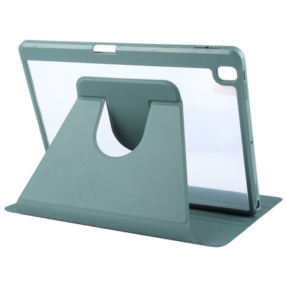 For iPad 10.2 2021 / 2020 / 2019 / Air 3 GEBEI Acrylic TPU 3-folding Rotating Smart Tablet Leather Case withh Pen Slot(Dark Green) - iPad 10.2 Cases by GEBEI | Online Shopping UK | buy2fix