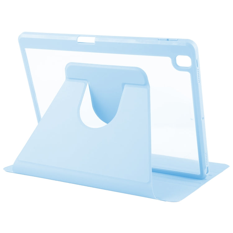 For iPad 10.2 2021 / 2020 / 2019 / Air 3 GEBEI Acrylic TPU 3-folding Rotating Smart Tablet Leather Case withh Pen Slot(Sky Blue) - iPad 10.2 Cases by GEBEI | Online Shopping UK | buy2fix