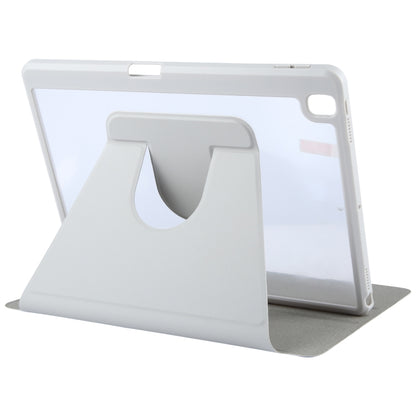 For iPad 10.2 2021 / 2020 / 2019 / Air 3 GEBEI Acrylic TPU 3-folding Rotating Smart Tablet Leather Case withh Pen Slot(Grey) - iPad 10.2 Cases by GEBEI | Online Shopping UK | buy2fix