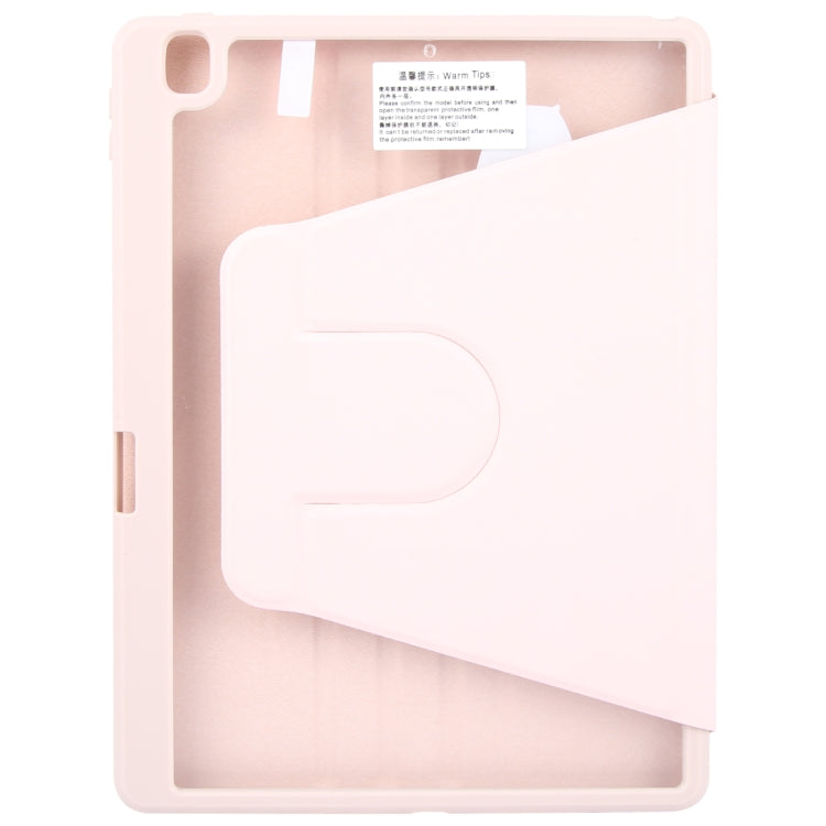 For iPad 10.2 2021 / 2020 / 2019 / Air 3 GEBEI Acrylic TPU 3-folding Rotating Smart Tablet Leather Case withh Pen Slot(Pink) - iPad 10.2 Cases by GEBEI | Online Shopping UK | buy2fix