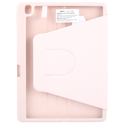 For iPad 10.2 2021 / 2020 / 2019 / Air 3 GEBEI Acrylic TPU 3-folding Rotating Smart Tablet Leather Case withh Pen Slot(Pink) - iPad 10.2 Cases by GEBEI | Online Shopping UK | buy2fix