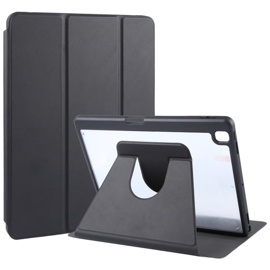 For iPad 10.2 2021 / 2020 / 2019 / Air 3 GEBEI Acrylic TPU 3-folding Rotating Smart Tablet Leather Case withh Pen Slot(Black) - iPad 10.2 Cases by GEBEI | Online Shopping UK | buy2fix