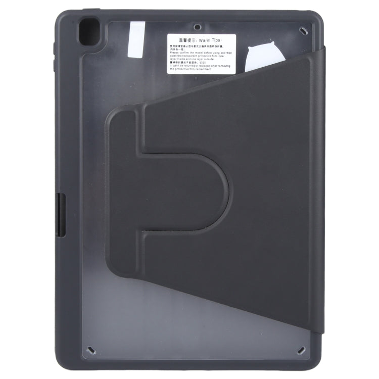 For iPad 10.2 2021 / 2020 / 2019 / Air 3 GEBEI Acrylic TPU 3-folding Rotating Smart Tablet Leather Case withh Pen Slot(Black) - iPad 10.2 Cases by GEBEI | Online Shopping UK | buy2fix
