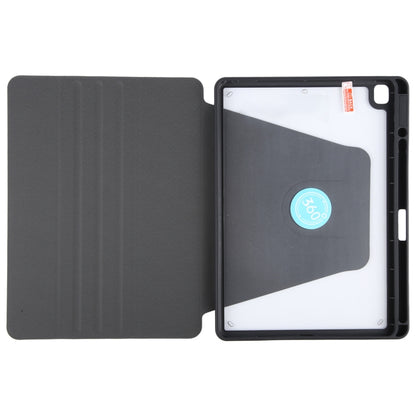For iPad 10.2 2021 / 2020 / 2019 / Air 3 GEBEI Acrylic TPU 3-folding Rotating Smart Tablet Leather Case withh Pen Slot(Black) - iPad 10.2 Cases by GEBEI | Online Shopping UK | buy2fix