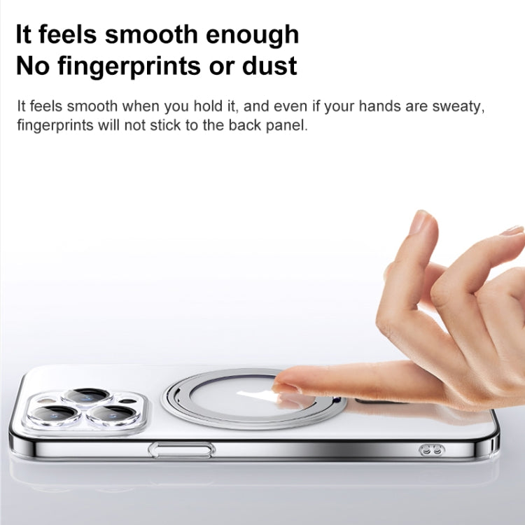 For iPhone 15 Pro Plating PC 360 Ring Holder Magsafe Phone Case(Clear Purple) - iPhone 15 Pro Cases by buy2fix | Online Shopping UK | buy2fix