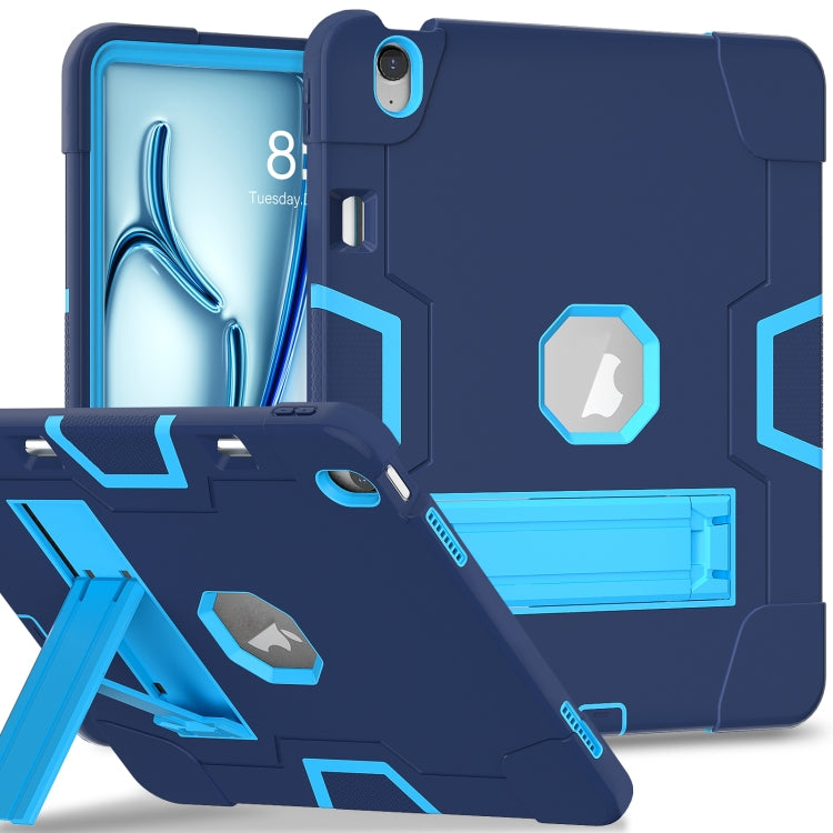 For iPad Air 13 2025 / 2024 Contrast Color Silicone Acrylic PC Tablet Case with Holder(Navy Blue) - iPad Air 13 2025 / 2024 Cases by buy2fix | Online Shopping UK | buy2fix