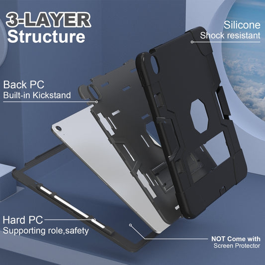 For iPad Air 13 2025 / 2024 Contrast Color Silicone Acrylic PC Tablet Case with Holder(Black) - iPad Air 13 2025 / 2024 Cases by buy2fix | Online Shopping UK | buy2fix