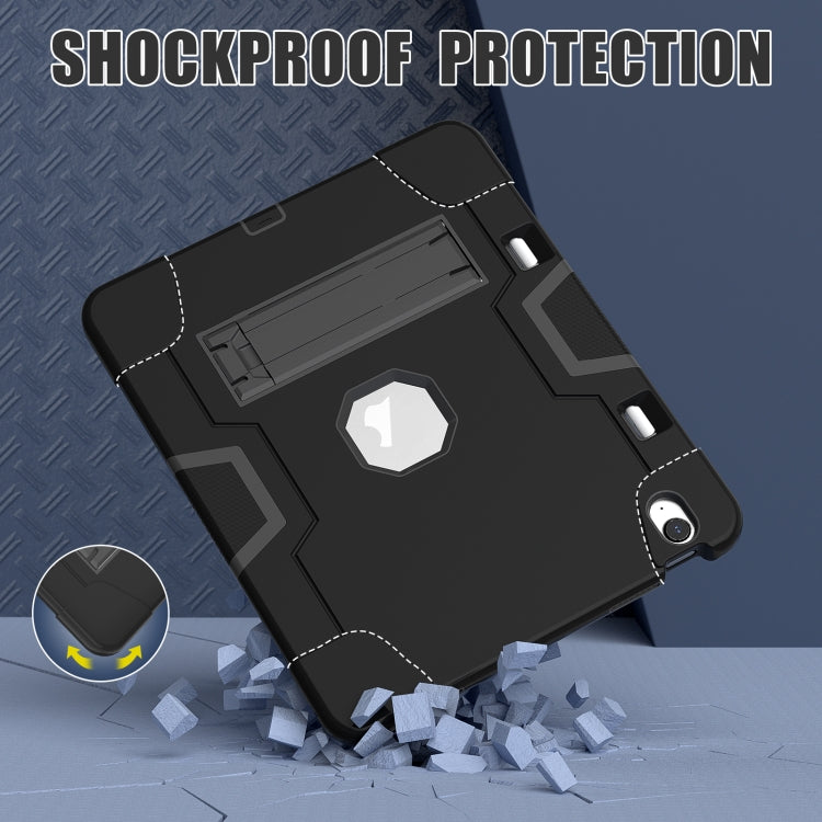 For iPad Air 13 2025 / 2024 Contrast Color Silicone Acrylic PC Tablet Case with Holder(Black) - iPad Air 13 2025 / 2024 Cases by buy2fix | Online Shopping UK | buy2fix