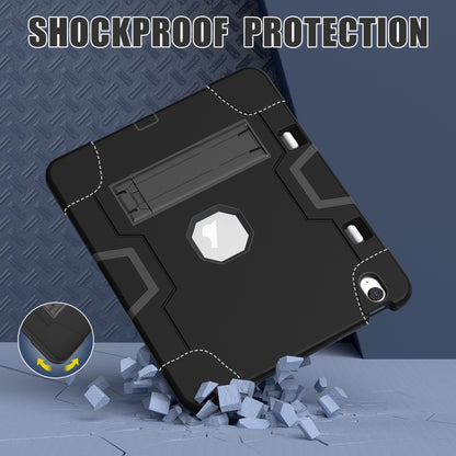 For iPad Air 13 2025 / 2024 Contrast Color Silicone Acrylic PC Tablet Case with Holder(Black) - iPad Air 13 2025 / 2024 Cases by buy2fix | Online Shopping UK | buy2fix