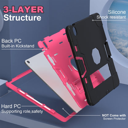 For iPad Air 13 2025 / 2024 Contrast Color Silicone Acrylic PC Tablet Case with Holder(Black Rose Red) - iPad Air 13 2025 / 2024 Cases by buy2fix | Online Shopping UK | buy2fix