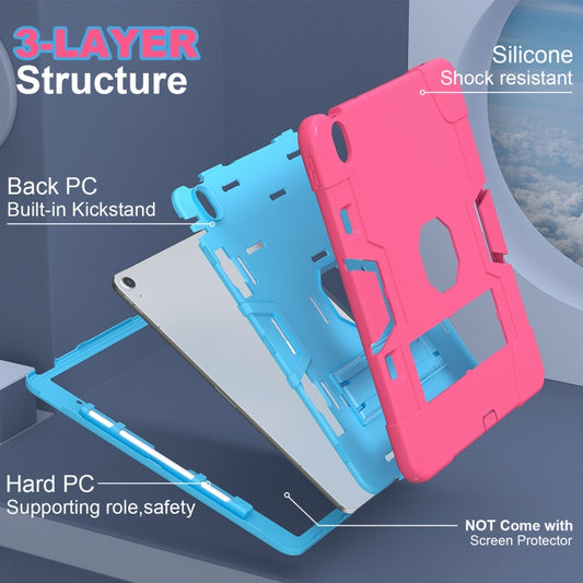 For iPad Air 13 2025 / 2024 Contrast Color Silicone Acrylic PC Tablet Case with Holder(Rose Red Blue) - iPad Air 13 2025 / 2024 Cases by buy2fix | Online Shopping UK | buy2fix