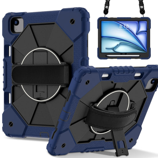 For iPad Air 11 2025 / 2024 Contrast Color Robot Silicone Hybrid PC Tablet Case(Navy Black) - iPad Air 11 2025 / 2024 Cases by buy2fix | Online Shopping UK | buy2fix