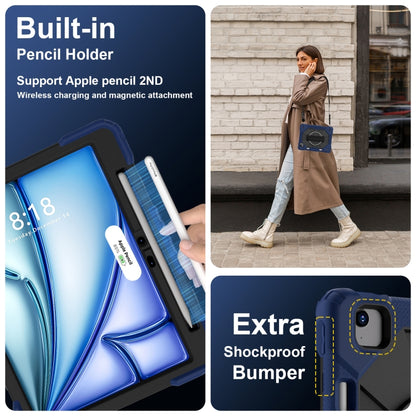For iPad Air 11 2025 / 2024 Contrast Color Robot Silicone Hybrid PC Tablet Case(Navy Black) - iPad Air 11 2025 / 2024 Cases by buy2fix | Online Shopping UK | buy2fix