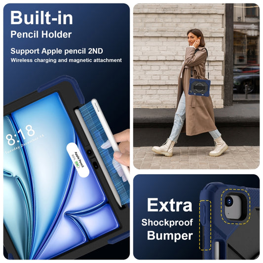 For iPad Air 11 2025 / 2024 Contrast Color Robot Silicone Hybrid PC Tablet Case(Navy Black) - iPad Air 11 2025 / 2024 Cases by buy2fix | Online Shopping UK | buy2fix