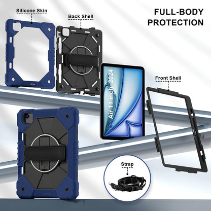 For iPad Air 11 2025 / 2024 Contrast Color Robot Silicone Hybrid PC Tablet Case(Navy Black) - iPad Air 11 2025 / 2024 Cases by buy2fix | Online Shopping UK | buy2fix