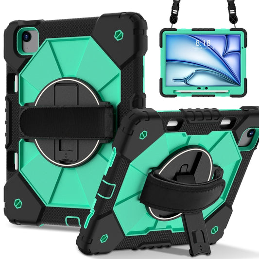 For iPad Air 11 2025 / 2024 Contrast Color Robot Silicone Hybrid PC Tablet Case(Black Mint Green) - iPad Air 11 2025 / 2024 Cases by buy2fix | Online Shopping UK | buy2fix