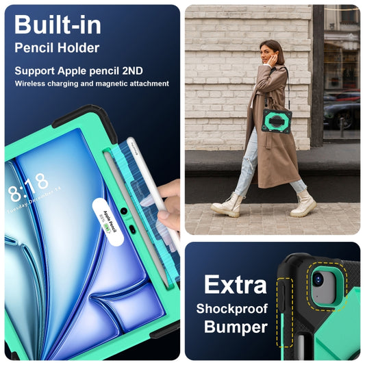 For iPad Air 11 2025 / 2024 Contrast Color Robot Silicone Hybrid PC Tablet Case(Black Mint Green) - iPad Air 11 2025 / 2024 Cases by buy2fix | Online Shopping UK | buy2fix