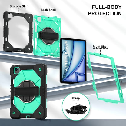 For iPad Air 11 2025 / 2024 Contrast Color Robot Silicone Hybrid PC Tablet Case(Black Mint Green) - iPad Air 11 2025 / 2024 Cases by buy2fix | Online Shopping UK | buy2fix