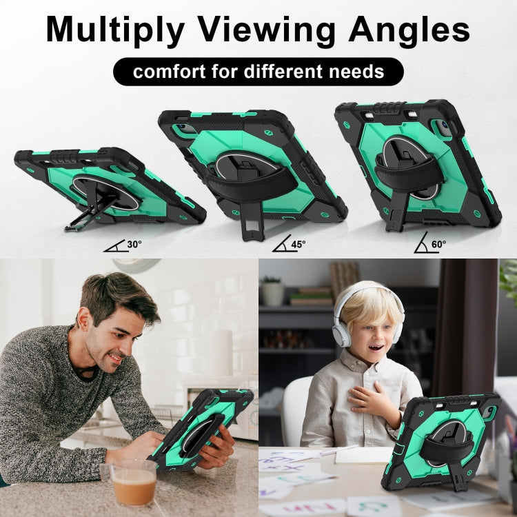 For iPad Air 11 2025 / 2024 Contrast Color Robot Silicone Hybrid PC Tablet Case(Black Mint Green) - iPad Air 11 2025 / 2024 Cases by buy2fix | Online Shopping UK | buy2fix