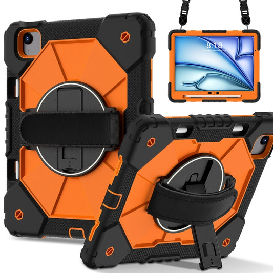 For iPad Air 11 2025 / 2024 Contrast Color Robot Silicone Hybrid PC Tablet Case(Black Orange) - iPad Air 11 2025 / 2024 Cases by buy2fix | Online Shopping UK | buy2fix