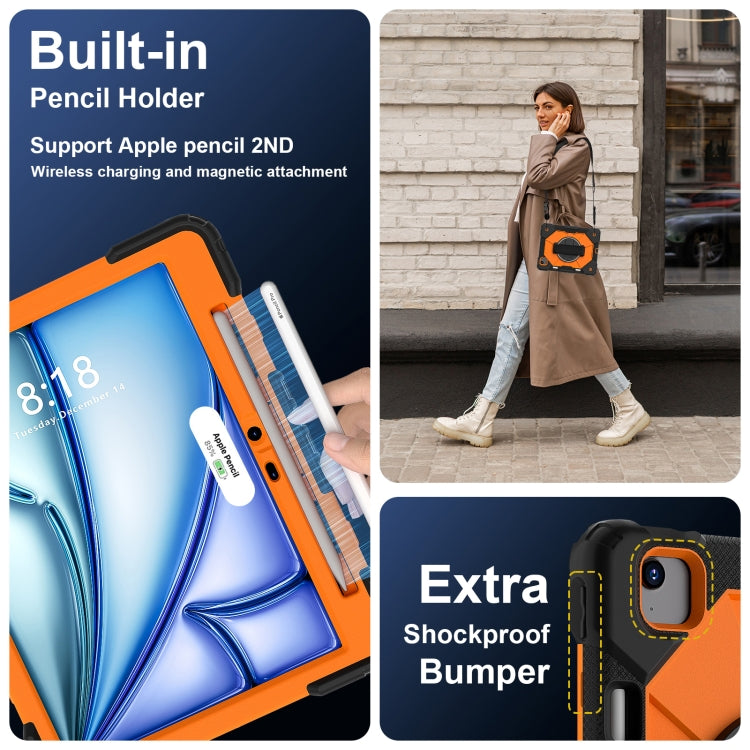 For iPad Air 11 2025 / 2024 Contrast Color Robot Silicone Hybrid PC Tablet Case(Black Orange) - iPad Air 11 2025 / 2024 Cases by buy2fix | Online Shopping UK | buy2fix