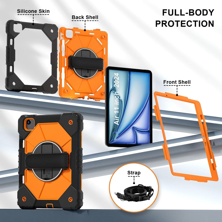 For iPad Air 11 2025 / 2024 Contrast Color Robot Silicone Hybrid PC Tablet Case(Black Orange) - iPad Air 11 2025 / 2024 Cases by buy2fix | Online Shopping UK | buy2fix