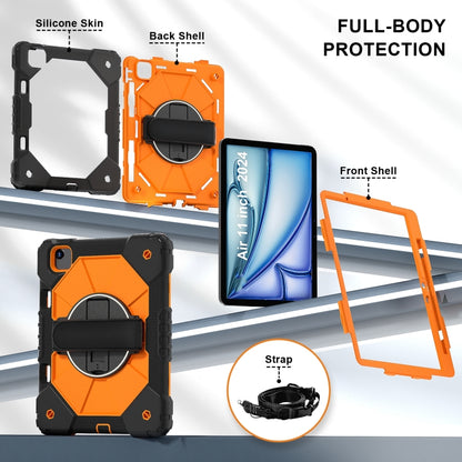 For iPad Air 11 2025 / 2024 Contrast Color Robot Silicone Hybrid PC Tablet Case(Black Orange) - iPad Air 11 2025 / 2024 Cases by buy2fix | Online Shopping UK | buy2fix