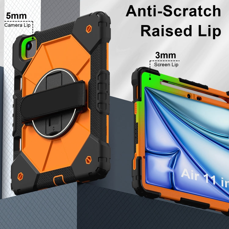 For iPad Air 11 2025 / 2024 Contrast Color Robot Silicone Hybrid PC Tablet Case(Black Orange) - iPad Air 11 2025 / 2024 Cases by buy2fix | Online Shopping UK | buy2fix