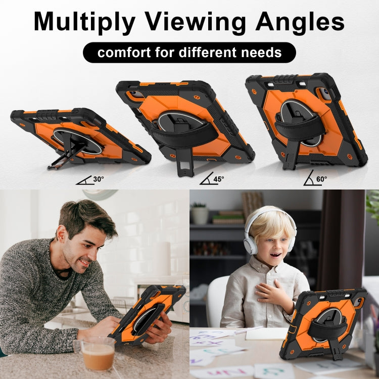 For iPad Air 11 2025 / 2024 Contrast Color Robot Silicone Hybrid PC Tablet Case(Black Orange) - iPad Air 11 2025 / 2024 Cases by buy2fix | Online Shopping UK | buy2fix