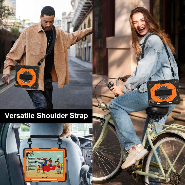 For iPad Air 11 2025 / 2024 Contrast Color Robot Silicone Hybrid PC Tablet Case(Black Orange) - iPad Air 11 2025 / 2024 Cases by buy2fix | Online Shopping UK | buy2fix