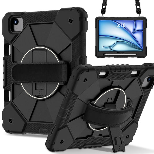 For iPad Air 11 2025 / 2024 Contrast Color Robot Silicone Hybrid PC Tablet Case(Black) - iPad Air 11 2025 / 2024 Cases by buy2fix | Online Shopping UK | buy2fix