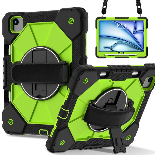 For iPad Air 11 2025 / 2024 Contrast Color Robot Silicone Hybrid PC Tablet Case(Black Yellow Green) - iPad Air 11 2025 / 2024 Cases by buy2fix | Online Shopping UK | buy2fix