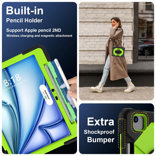 For iPad Air 11 2025 / 2024 Contrast Color Robot Silicone Hybrid PC Tablet Case(Black Yellow Green) - iPad Air 11 2025 / 2024 Cases by buy2fix | Online Shopping UK | buy2fix
