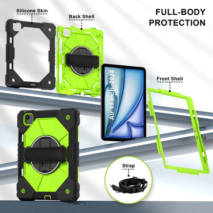 For iPad Air 11 2025 / 2024 Contrast Color Robot Silicone Hybrid PC Tablet Case(Black Yellow Green) - iPad Air 11 2025 / 2024 Cases by buy2fix | Online Shopping UK | buy2fix