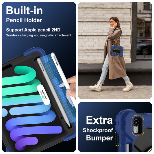 For iPad mini 2024 / mini 6 Contrast Color Robot Silicone Hybrid PC Tablet Case(Navy Black) - iPad mini 2024 Cases by buy2fix | Online Shopping UK | buy2fix