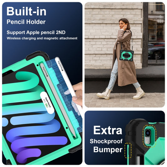 For iPad mini 2024 / mini 6 Contrast Color Robot Silicone Hybrid PC Tablet Case(Black Mint Green) - iPad mini 2024 Cases by buy2fix | Online Shopping UK | buy2fix
