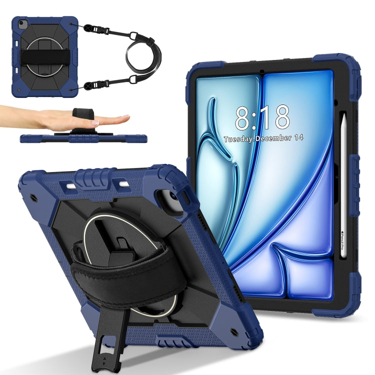 For iPad Air 13 2025 / 2024 Contrast Color Robot Silicone Hybrid PC Tablet Case(Navy Black) - iPad Air 13 2025 / 2024 Cases by buy2fix | Online Shopping UK | buy2fix