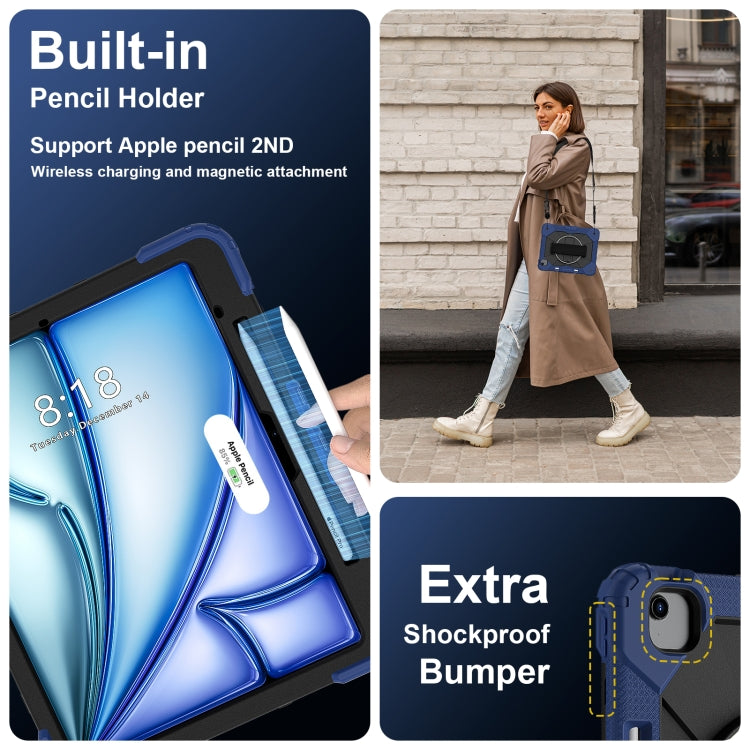 For iPad Air 13 2025 / 2024 Contrast Color Robot Silicone Hybrid PC Tablet Case(Navy Black) - iPad Air 13 2025 / 2024 Cases by buy2fix | Online Shopping UK | buy2fix