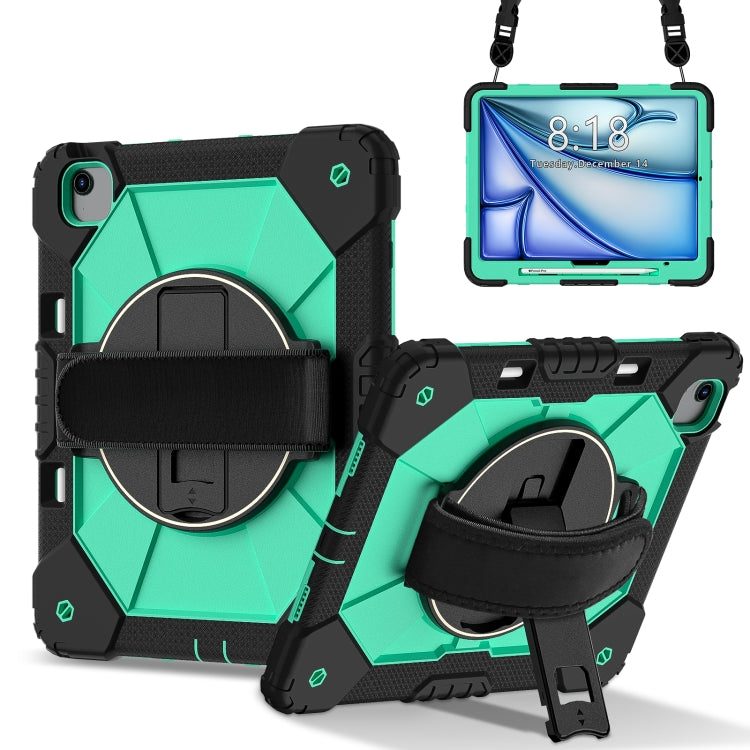 For iPad Air 13 2025 / 2024 Contrast Color Robot Silicone Hybrid PC Tablet Case(Black Mint Green) - iPad Air 13 2025 / 2024 Cases by buy2fix | Online Shopping UK | buy2fix