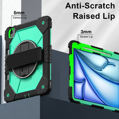 For iPad Air 13 2025 / 2024 Contrast Color Robot Silicone Hybrid PC Tablet Case(Black Mint Green) - iPad Air 13 2025 / 2024 Cases by buy2fix | Online Shopping UK | buy2fix