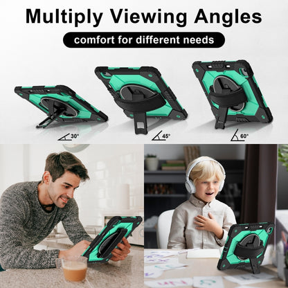 For iPad Air 13 2025 / 2024 Contrast Color Robot Silicone Hybrid PC Tablet Case(Black Mint Green) - iPad Air 13 2025 / 2024 Cases by buy2fix | Online Shopping UK | buy2fix