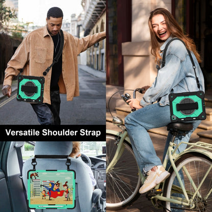 For iPad Air 13 2025 / 2024 Contrast Color Robot Silicone Hybrid PC Tablet Case(Black Mint Green) - iPad Air 13 2025 / 2024 Cases by buy2fix | Online Shopping UK | buy2fix