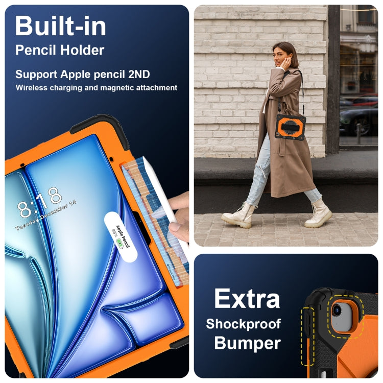 For iPad Air 13 2025 / 2024 Contrast Color Robot Silicone Hybrid PC Tablet Case(Black Orange) - iPad Air 13 2025 / 2024 Cases by buy2fix | Online Shopping UK | buy2fix