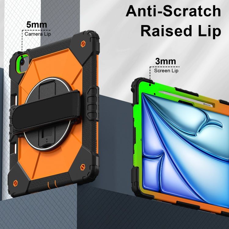 For iPad Air 13 2025 / 2024 Contrast Color Robot Silicone Hybrid PC Tablet Case(Black Orange) - iPad Air 13 2025 / 2024 Cases by buy2fix | Online Shopping UK | buy2fix