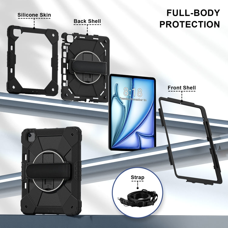 For iPad Air 13 2025 / 2024 Contrast Color Robot Silicone Hybrid PC Tablet Case(Black) - iPad Air 13 2025 / 2024 Cases by buy2fix | Online Shopping UK | buy2fix