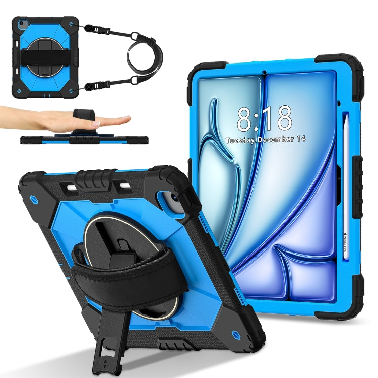 For iPad Air 13 2025 / 2024 Contrast Color Robot Silicone Hybrid PC Tablet Case(Black Blue) - iPad Air 13 2025 / 2024 Cases by buy2fix | Online Shopping UK | buy2fix